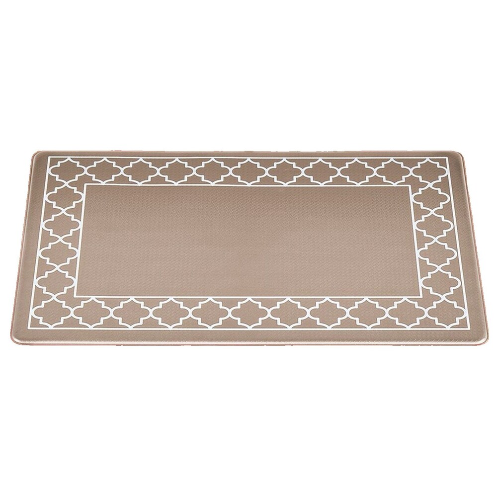 ANTI-FATIGUE NON SLIP PVC FLOOR MAT (18"x30") BROWN & WHITE LATTICE DESIGN,CE